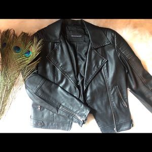 Brandy🖤Melville black leather jacket